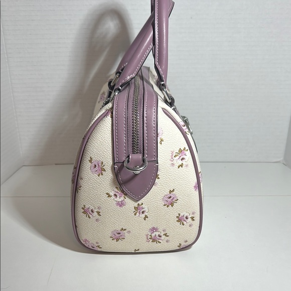 Coach Rowan Floral Cream and Purple Women's Bag - Picture 2 of 6